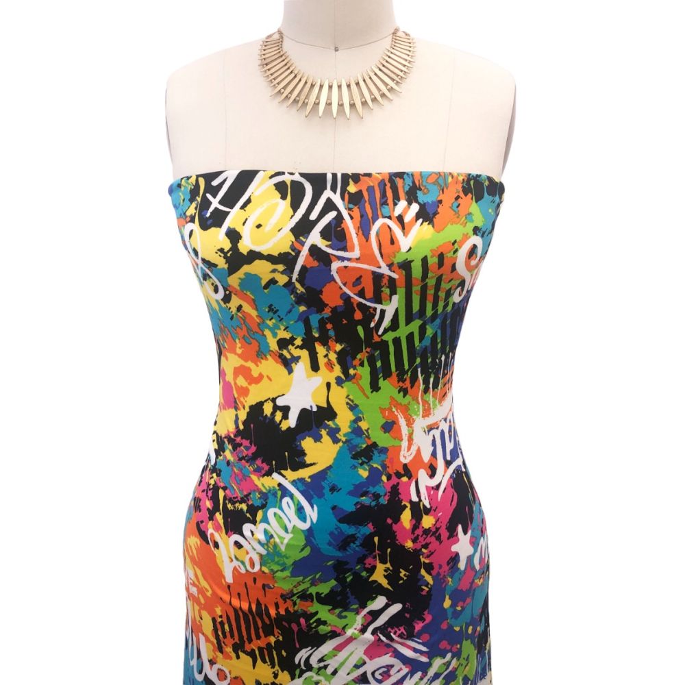 P-2972-668 - Printed DTY 92% Poly 8% Spandex Double Sided Brushed