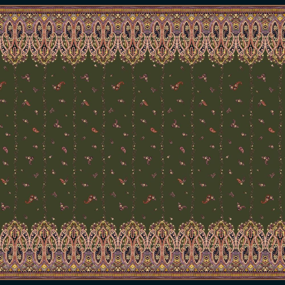 PD-1208-754 - Double Border, Printed Poly Moroccan 100% Poly